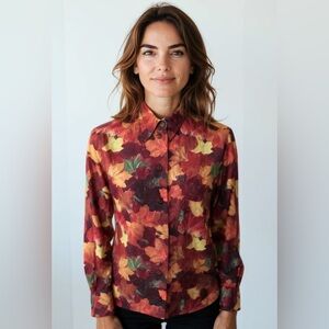 Escada Sport Shirt w/Autumn Leaves Print